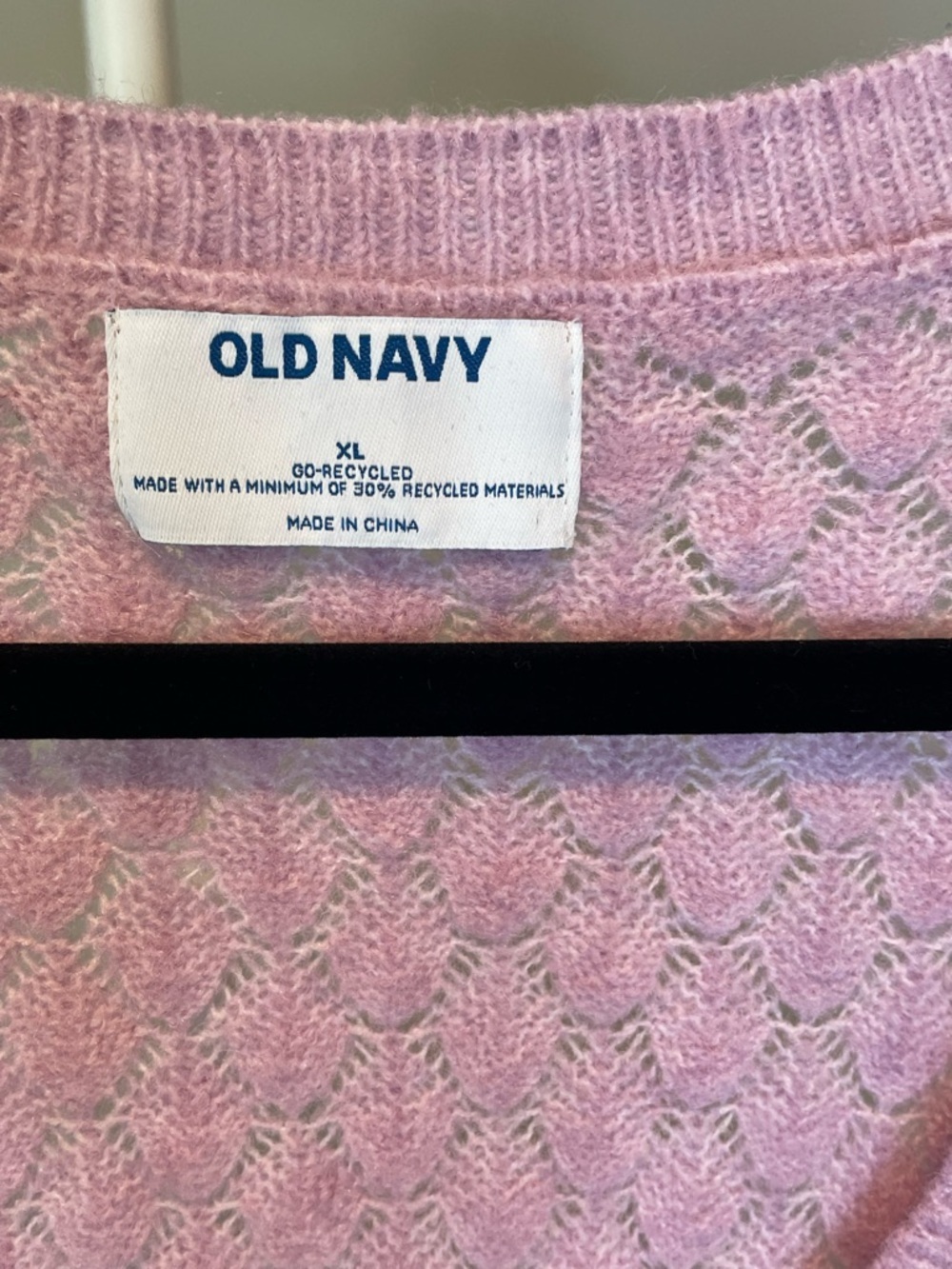 Old Navy Lavender Pointelle Scoop Neck Sweater - Picture 2 of 3